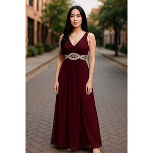 (D-101)‎ Womens party dress shorts sleeves size 5 wine color,speechless